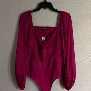 Express Fuchsia Bodysuit Top